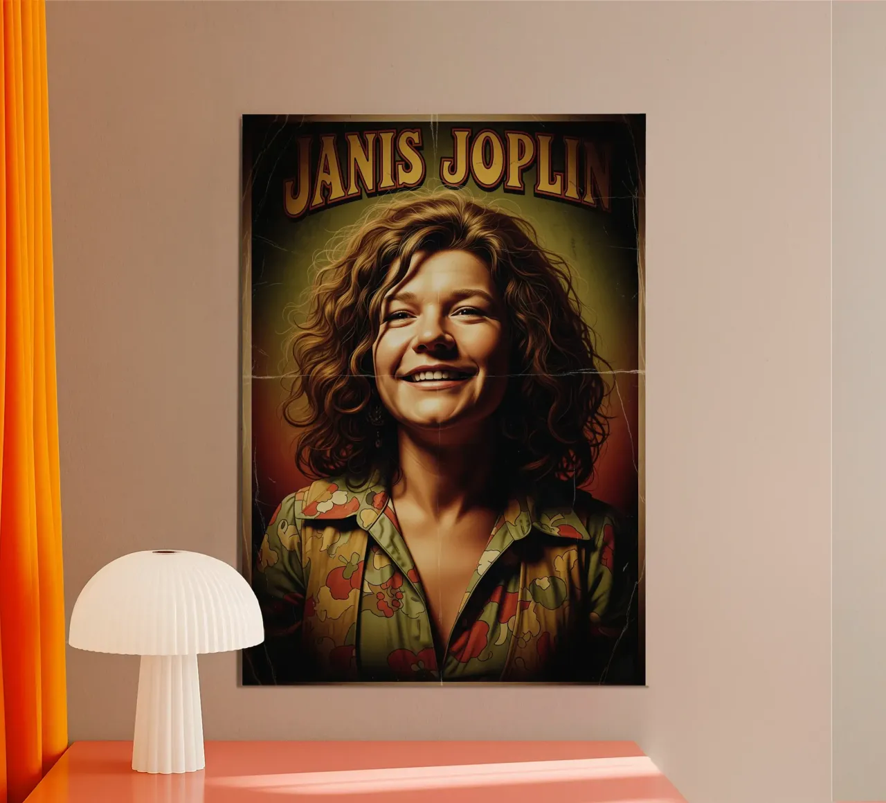 Janis Joplin vintage #2 poster con telaio in legno da Lembayung art
