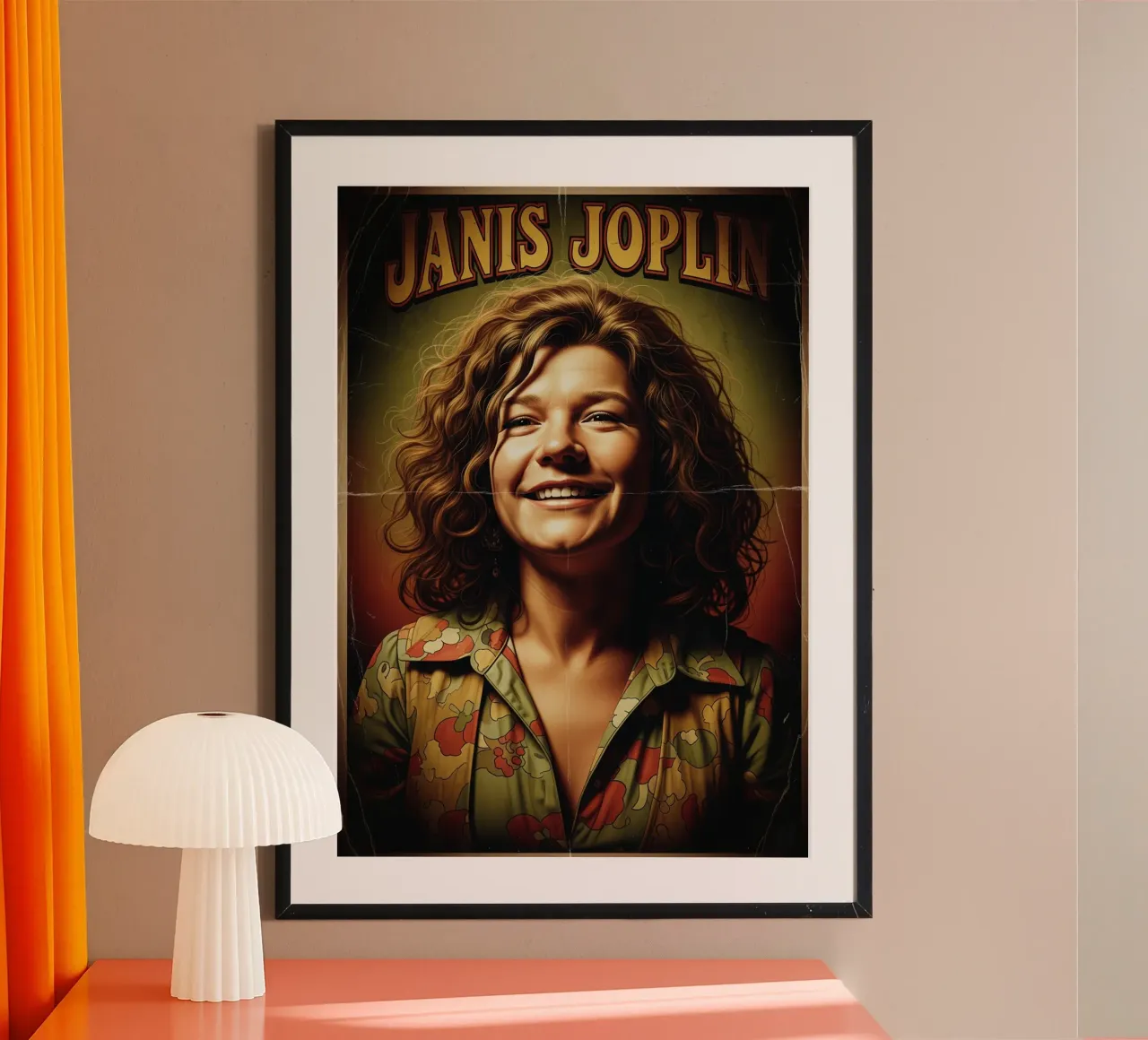 Janis Joplin vintage #2 poster con telaio in legno da Lembayung art