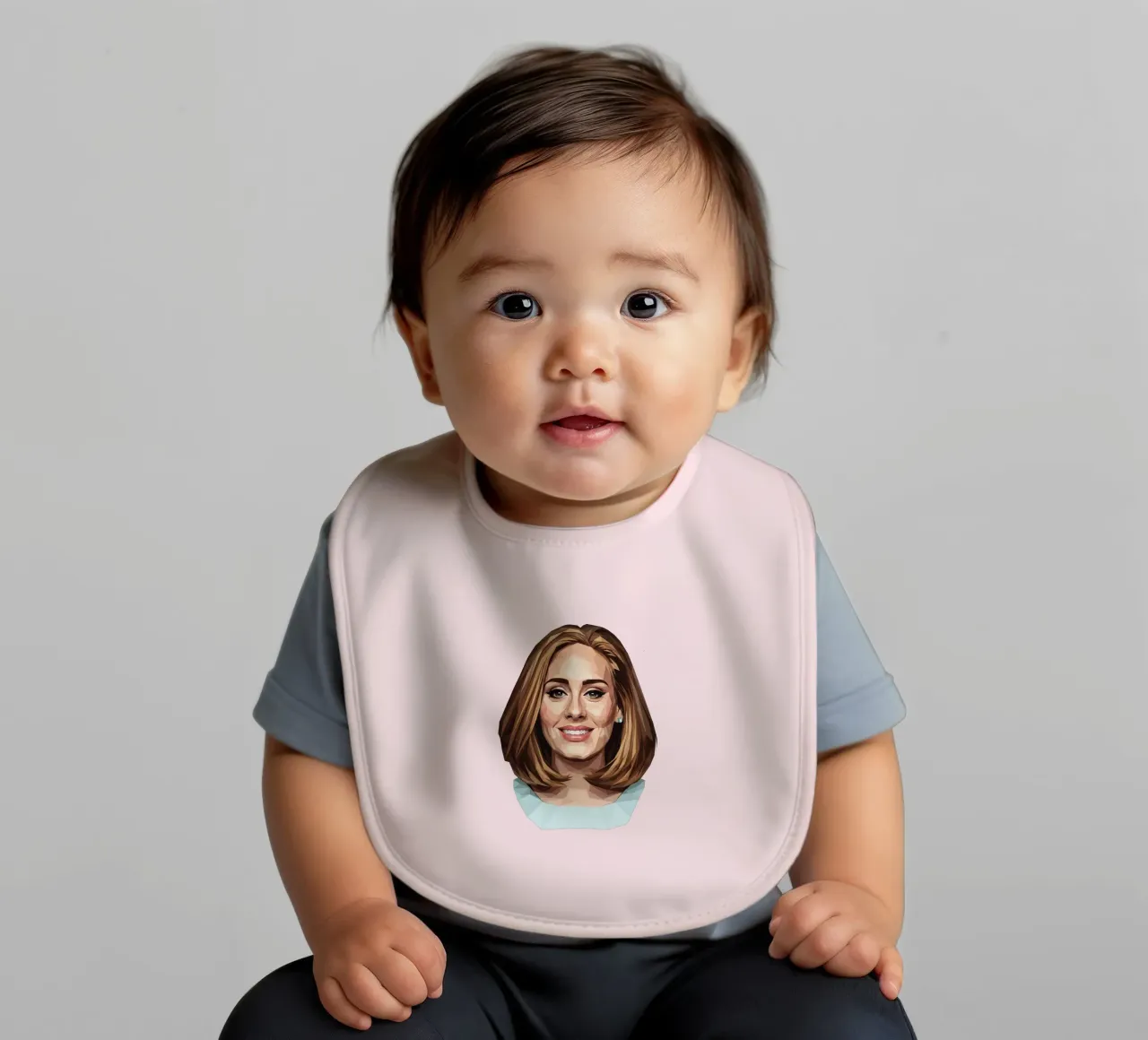 Adele Lowpoly baby bib by Low Profile