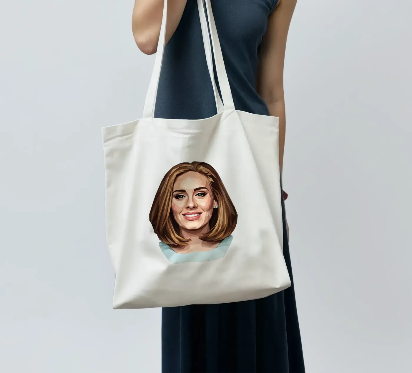 Adele Lowpoly Jutebeutel von Low Profile