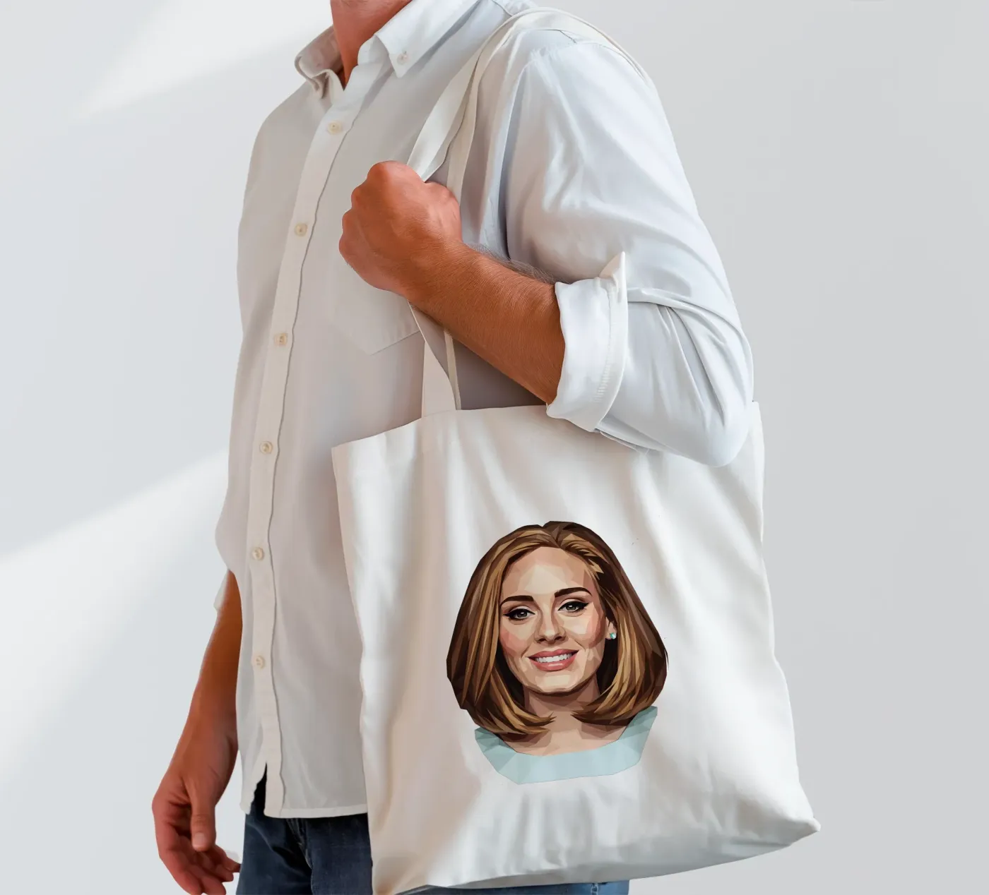 Adele Lowpoly Jutebeutel von Low Profile