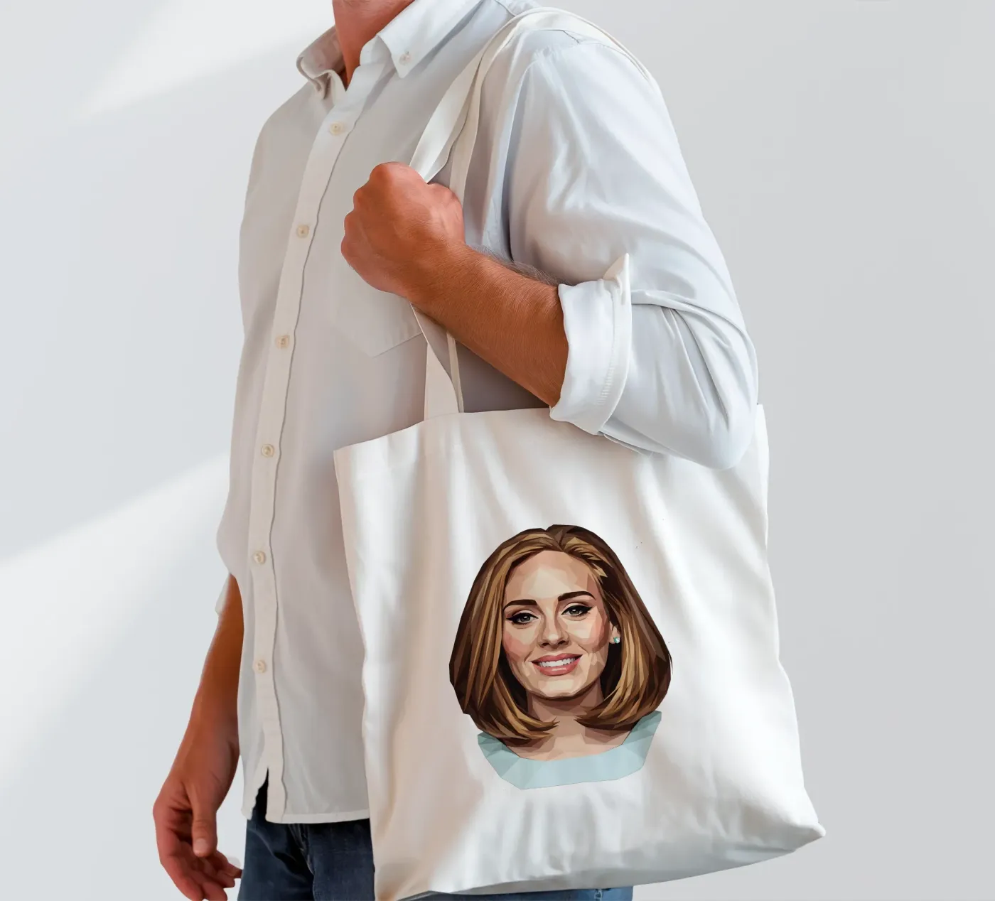 Adele Lowpoly Jutebeutel von Low Profile