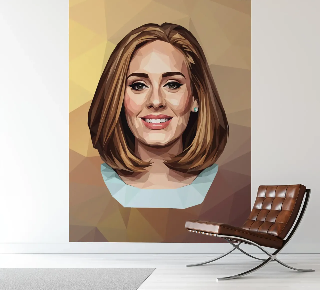 Adele Lowpoly fotobehang van Low Profile