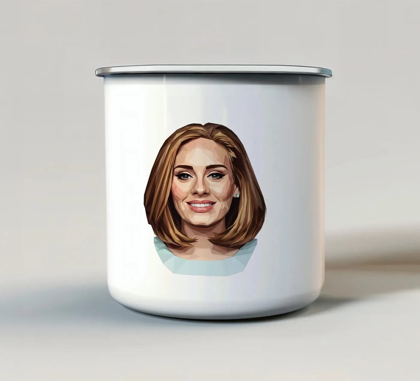 Adele Lowpoly enamel mug by Low Profile
