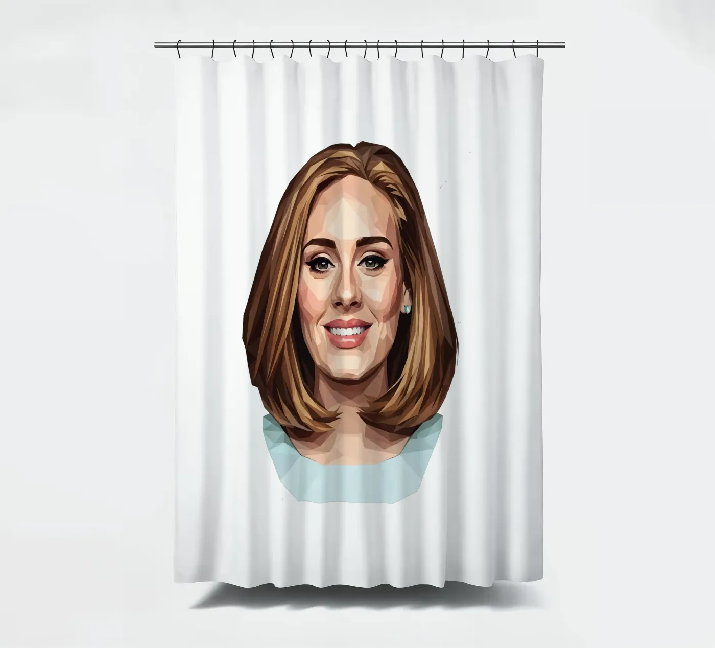 Adele Lowpoly Duschvorhang von Low Profile