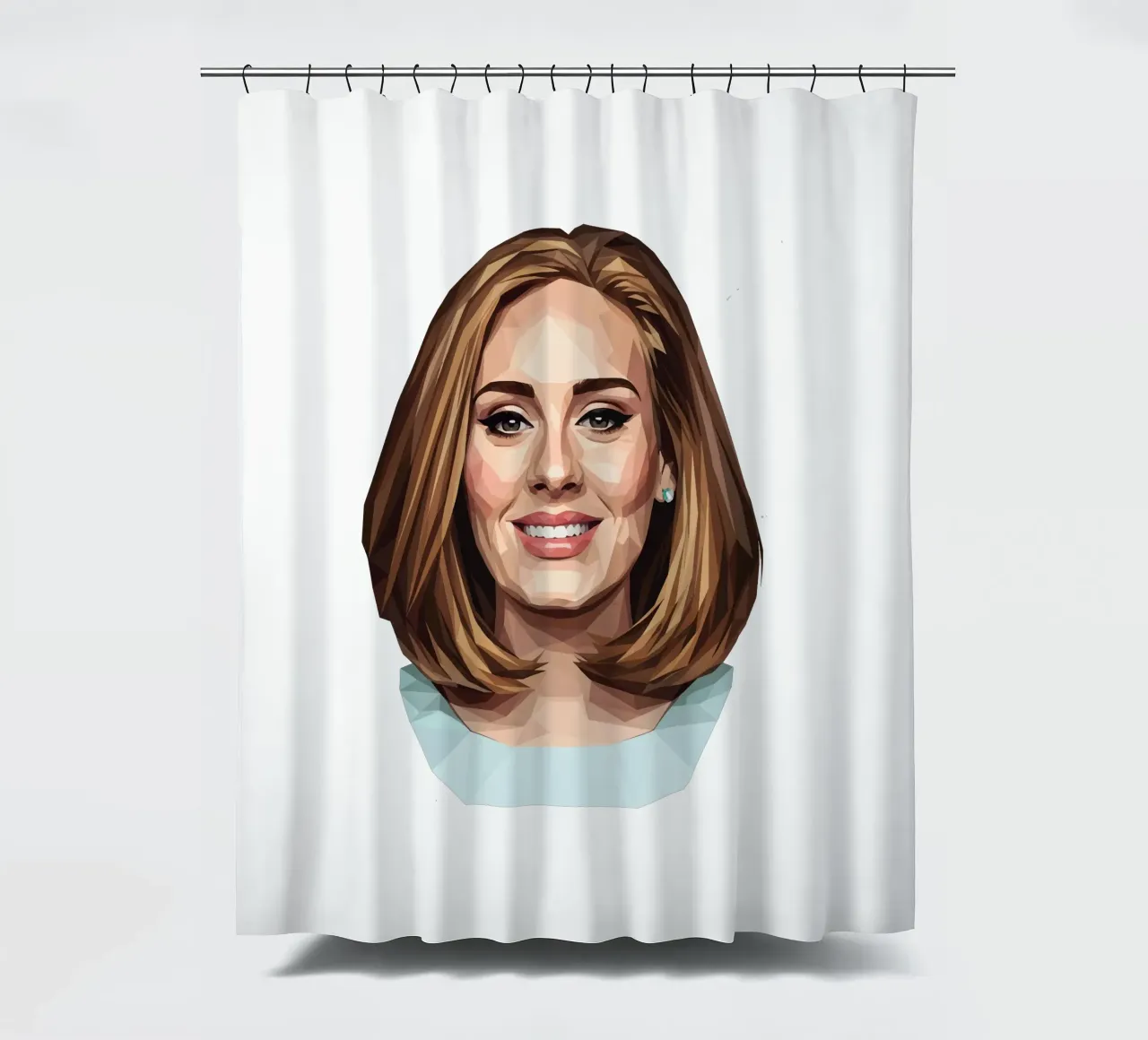 Adele Lowpoly Duschvorhang von Low Profile