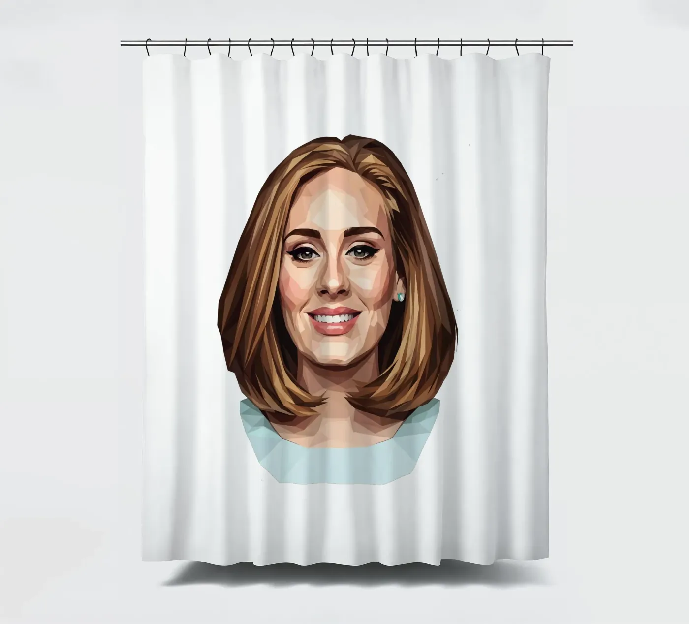 Adele Lowpoly Duschvorhang von Low Profile