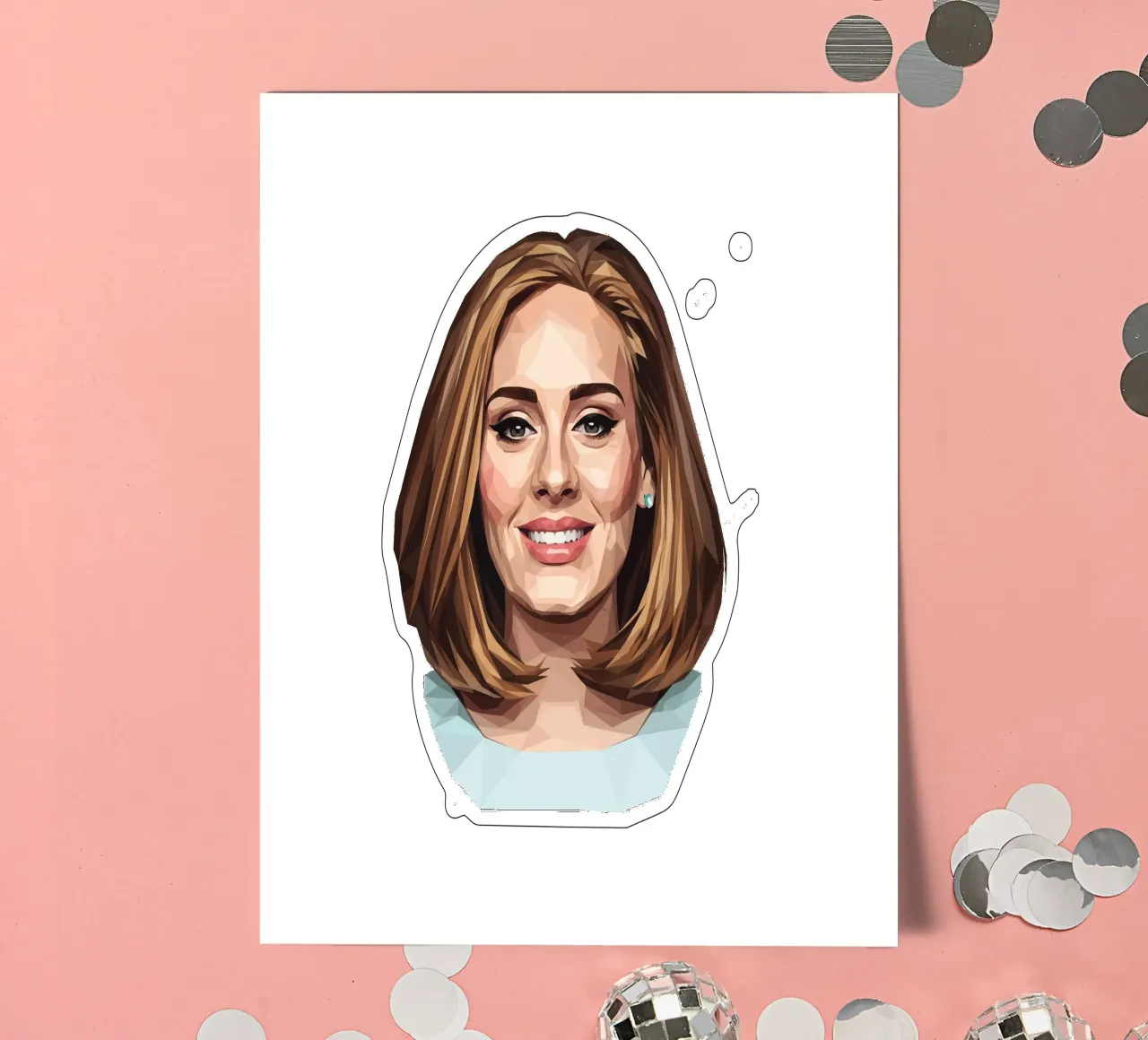 Adele Lowpoly Stickerbogen von Low Profile