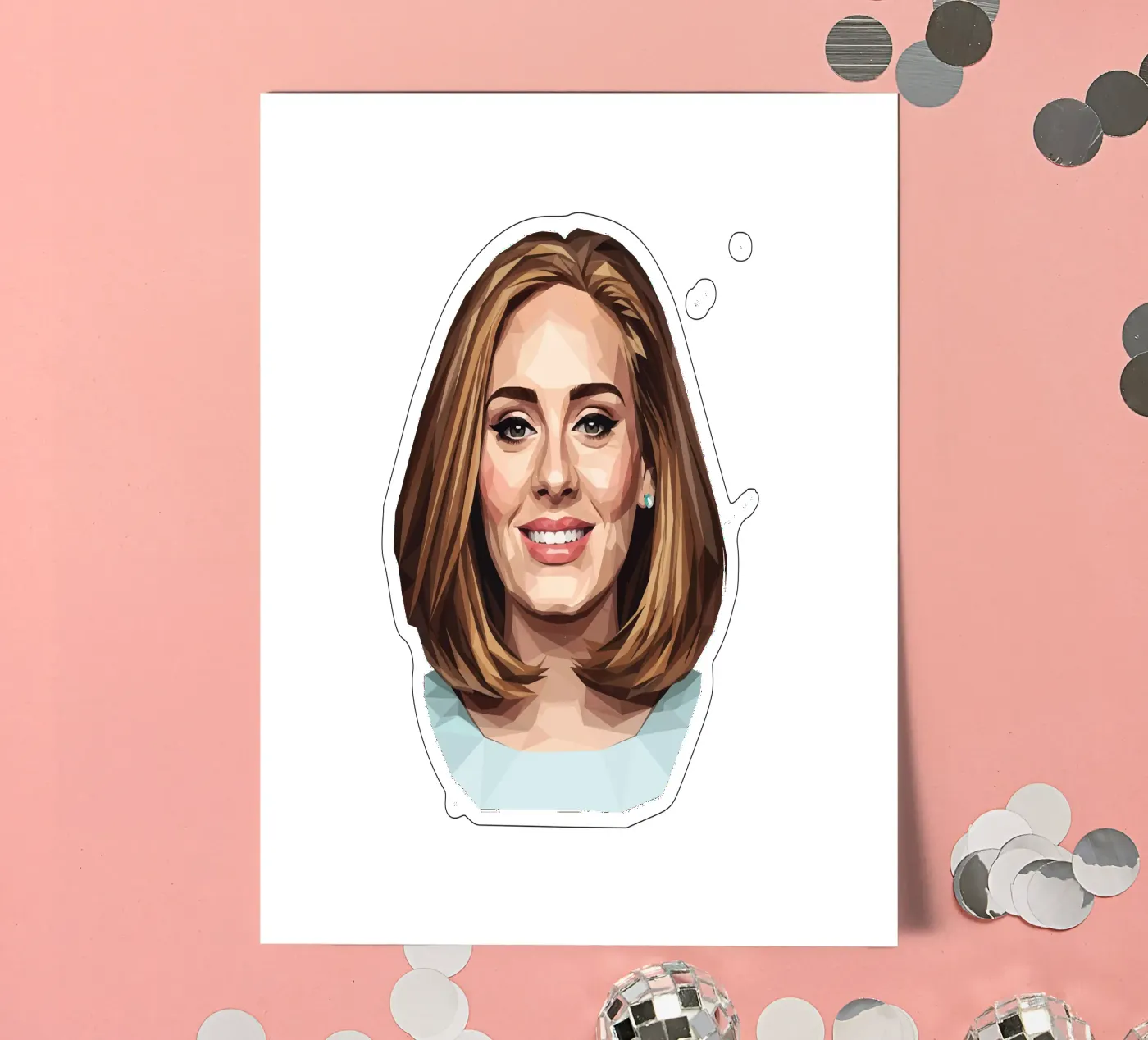 Adele Lowpoly planche autocollant de Low Profile
