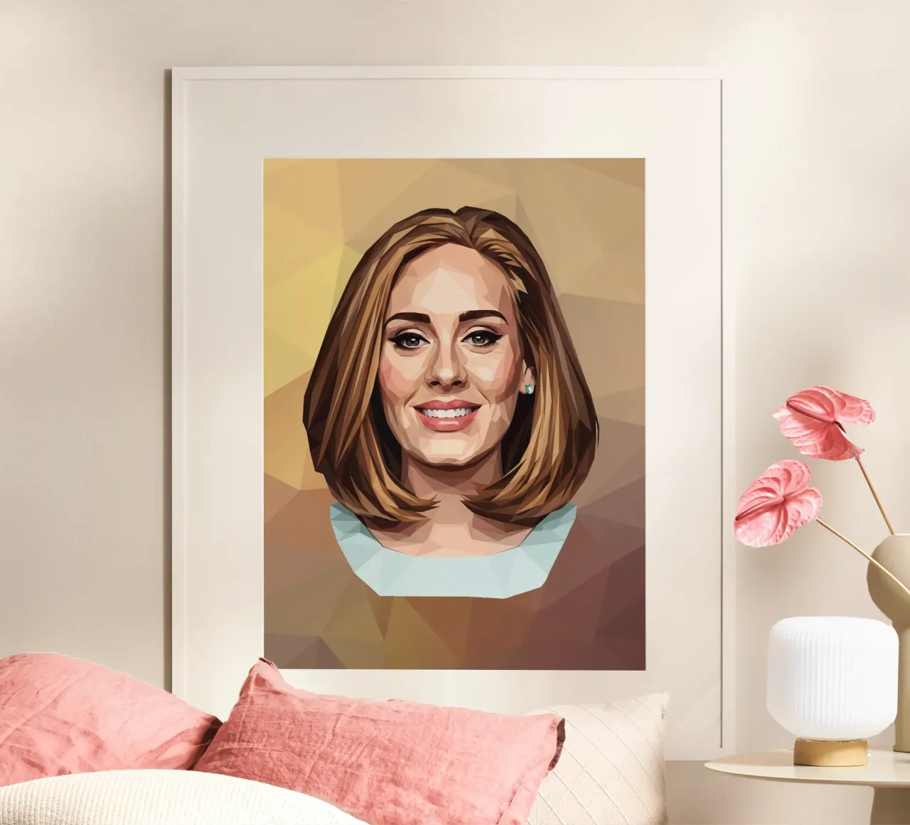 Adele Lowpoly poster con telaio in plastica da Low Profile