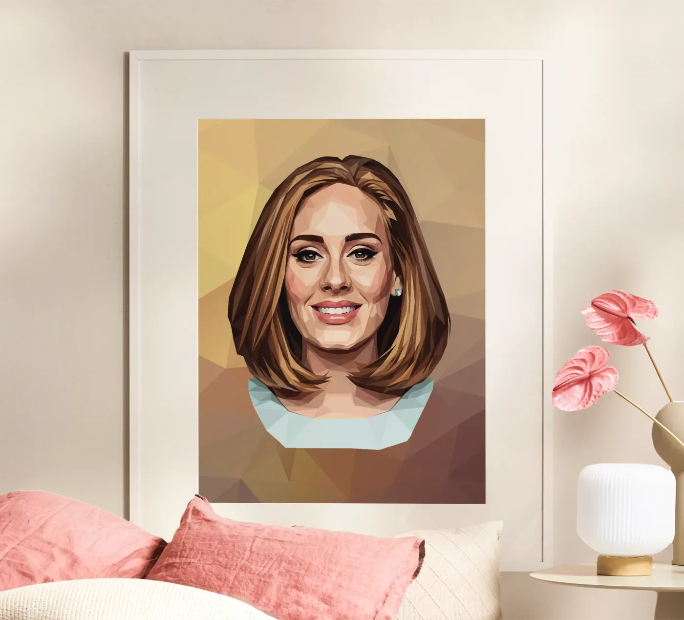 Adele Lowpoly poster van Low Profile