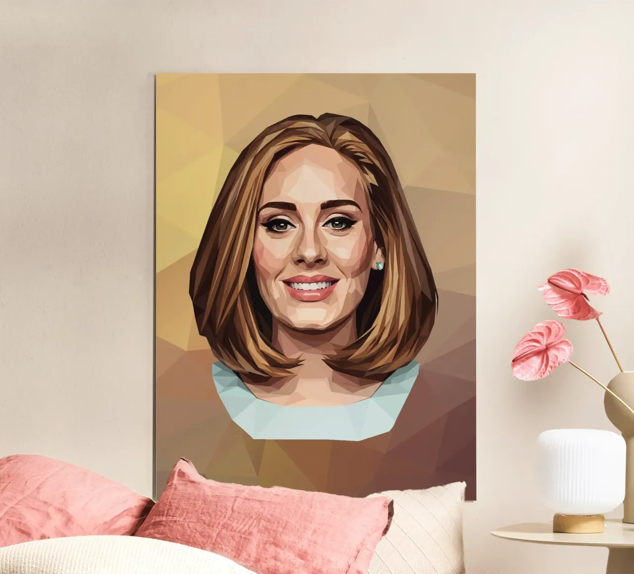 Adele Lowpoly poster con telaio in plastica da Low Profile