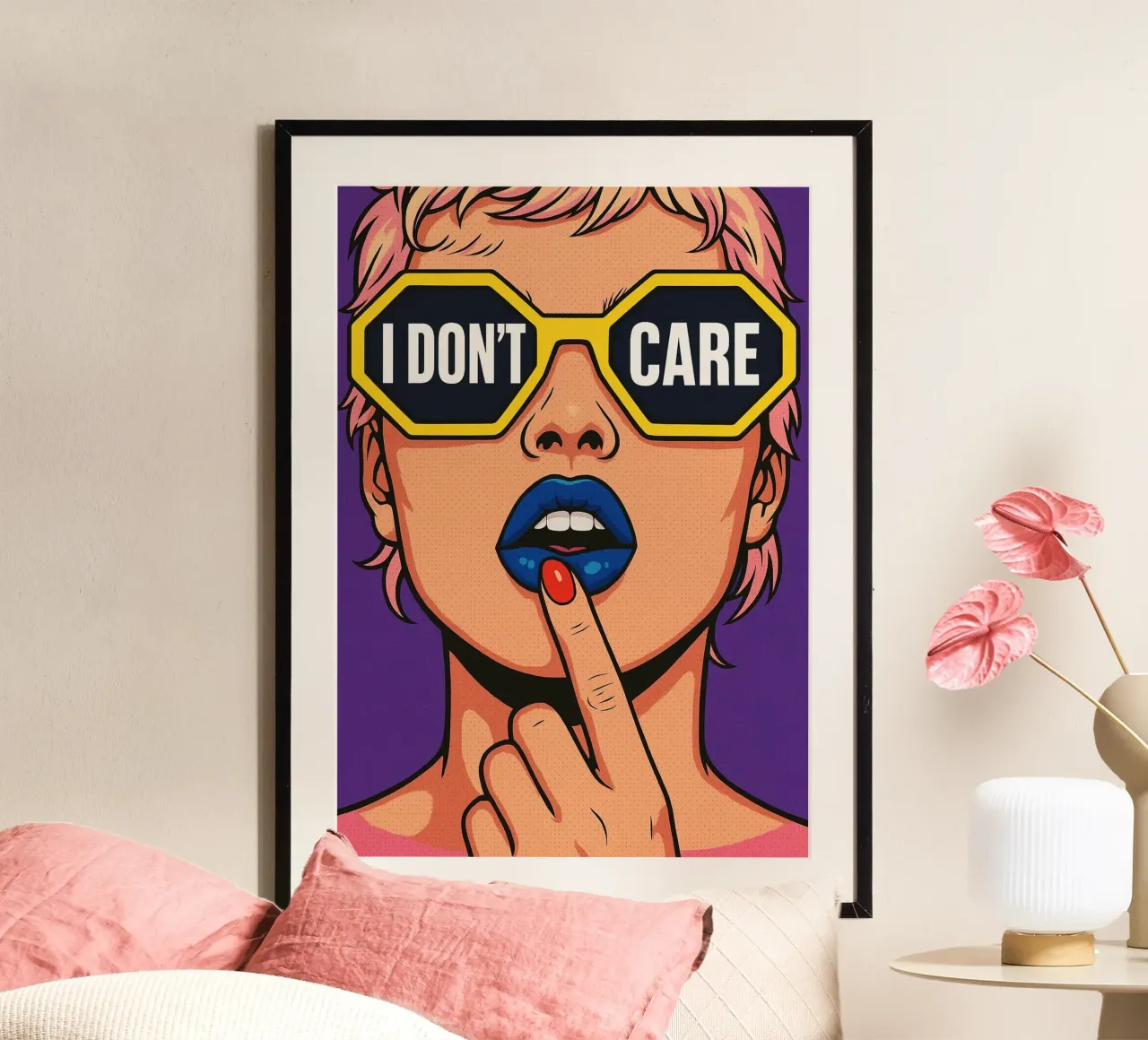 Donne che non mi interessano poster con telaio in alluminio da kadilans