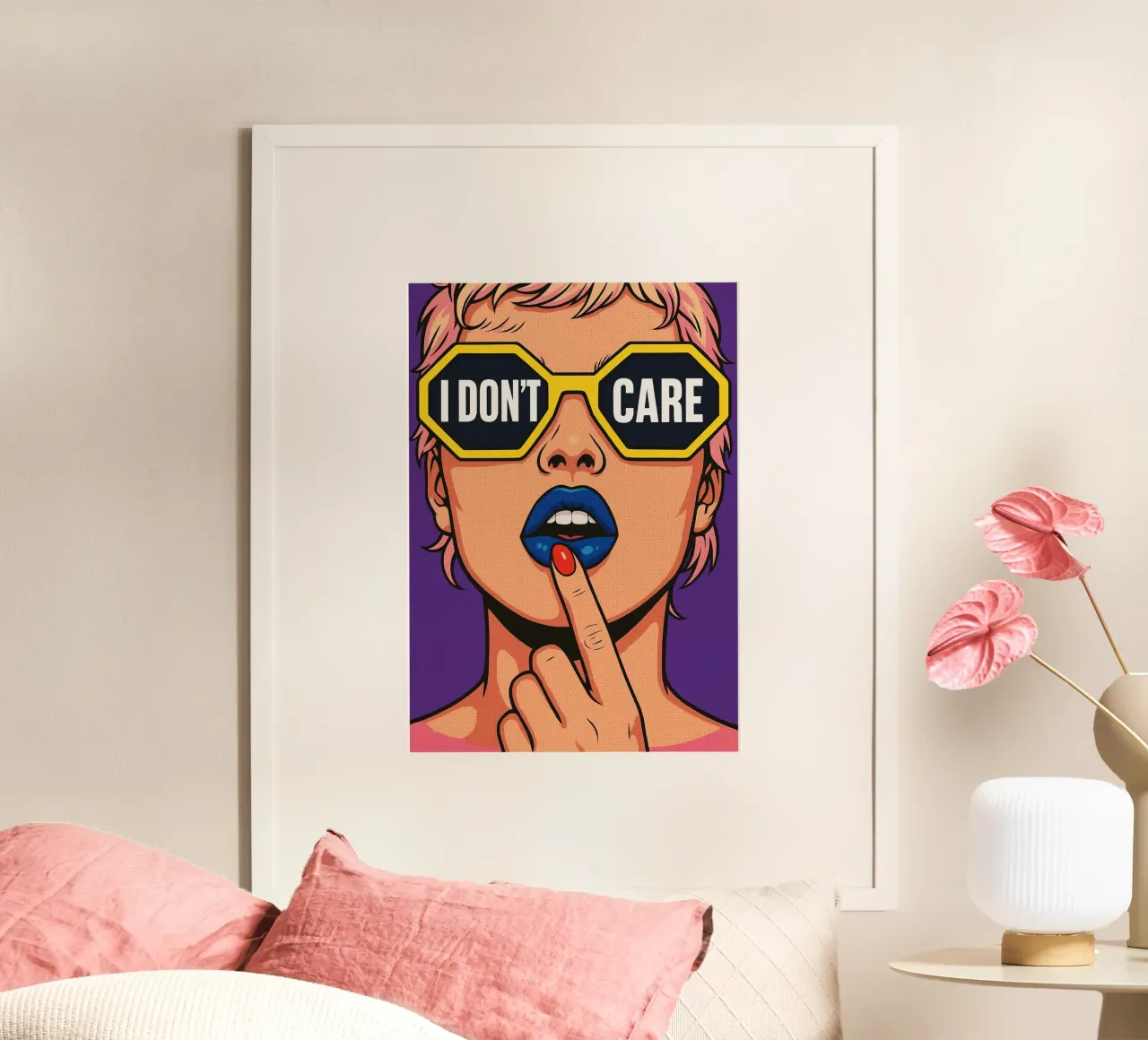 Donne che non mi interessano poster con telaio in alluminio da kadilans