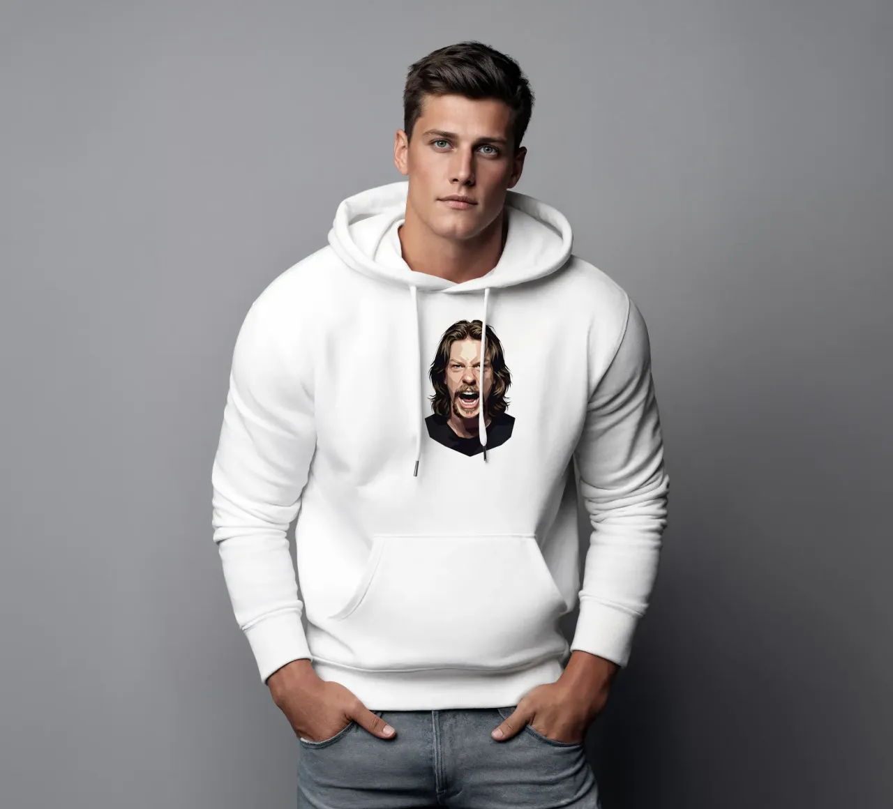 James Hetfield Urlo Low Poly felpa con cappuccio da Low Profile
