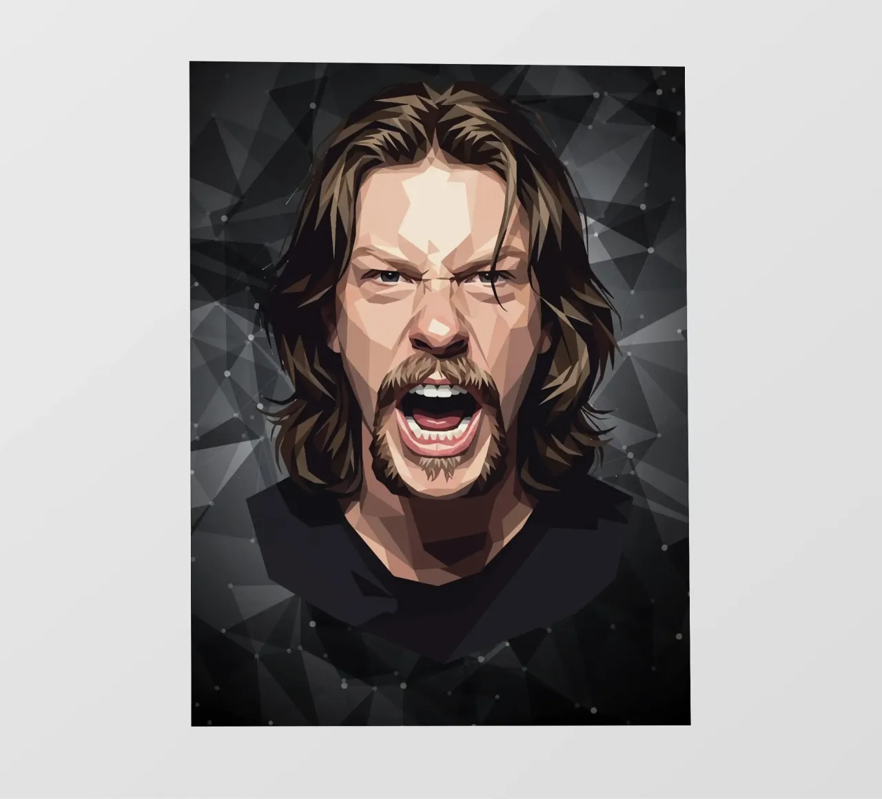 James Hetfield Urlo Low Poly pellicola backlit da Low Profile