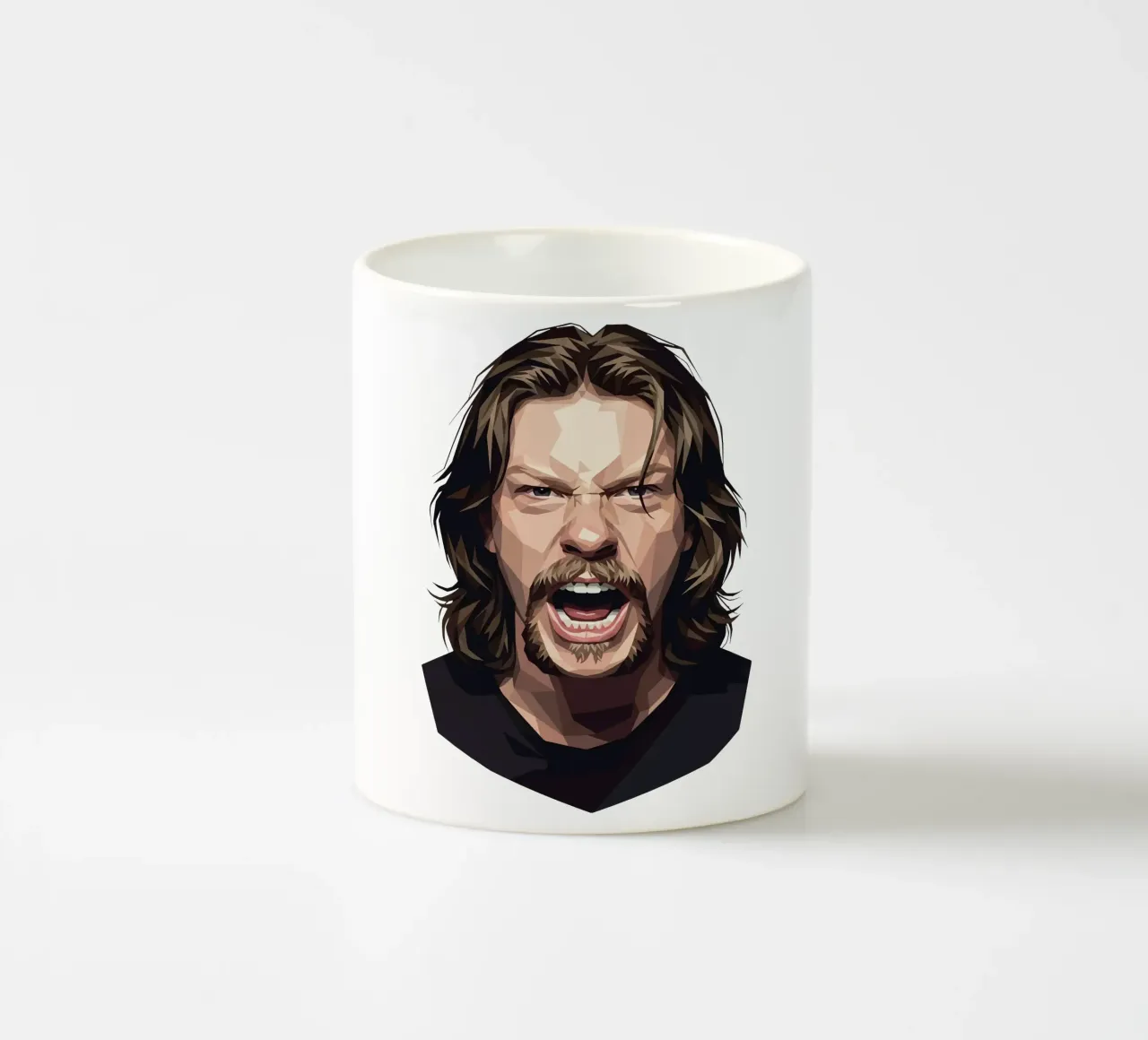 James Hetfield Urlo Low Poly tazza in ceramica da Low Profile