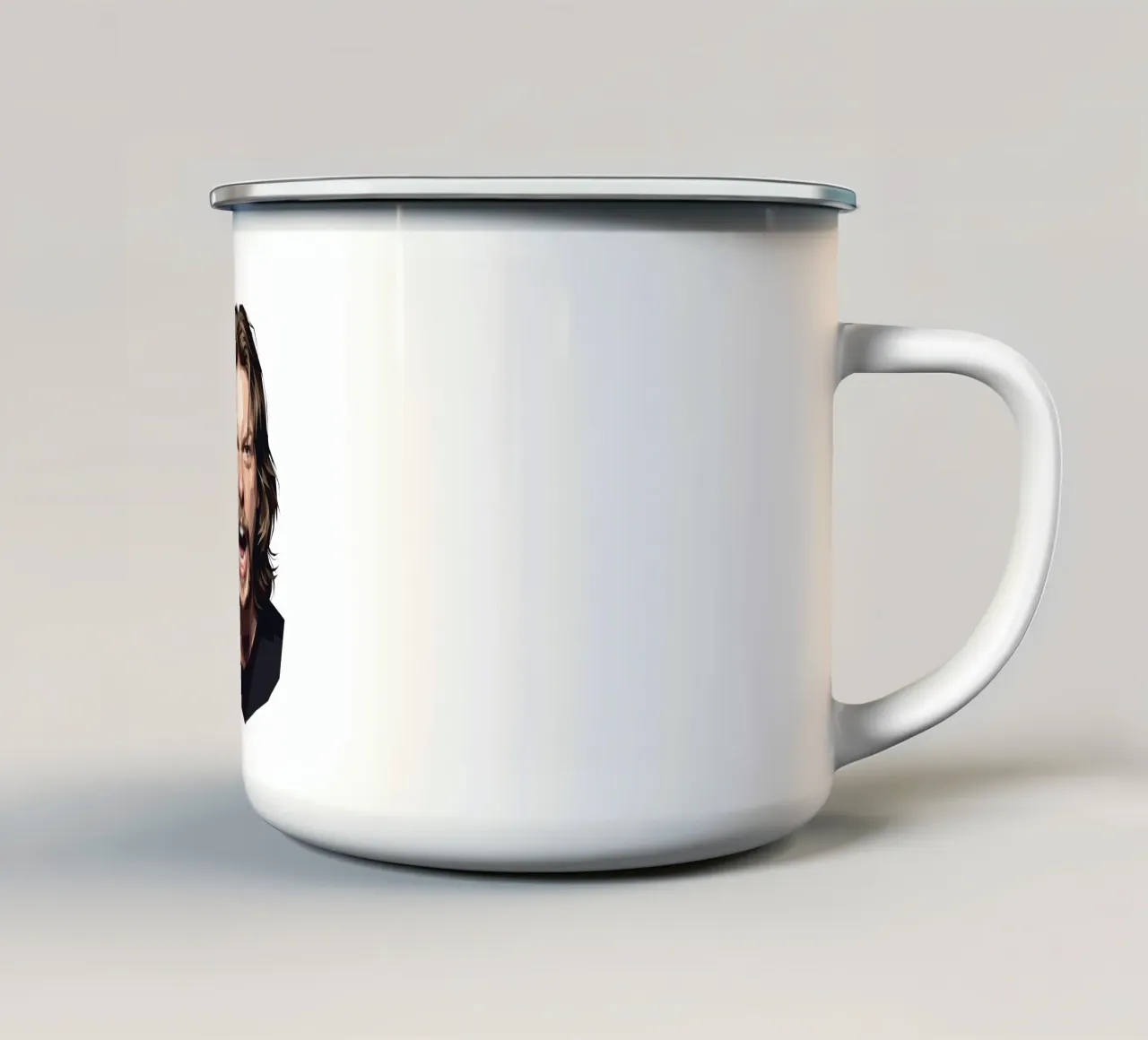 James Hetfield Urlo Low Poly tazza in smalto da Low Profile