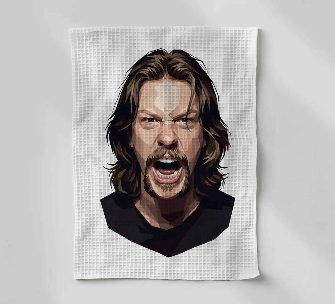 James Hetfield Urlo Low Poly canovaccio da cucina da Low Profile