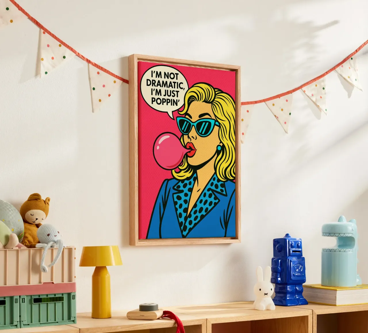 Le donne non sono drammatiche, sono solo un poppin tela con Cornice a cassetta da kadilans