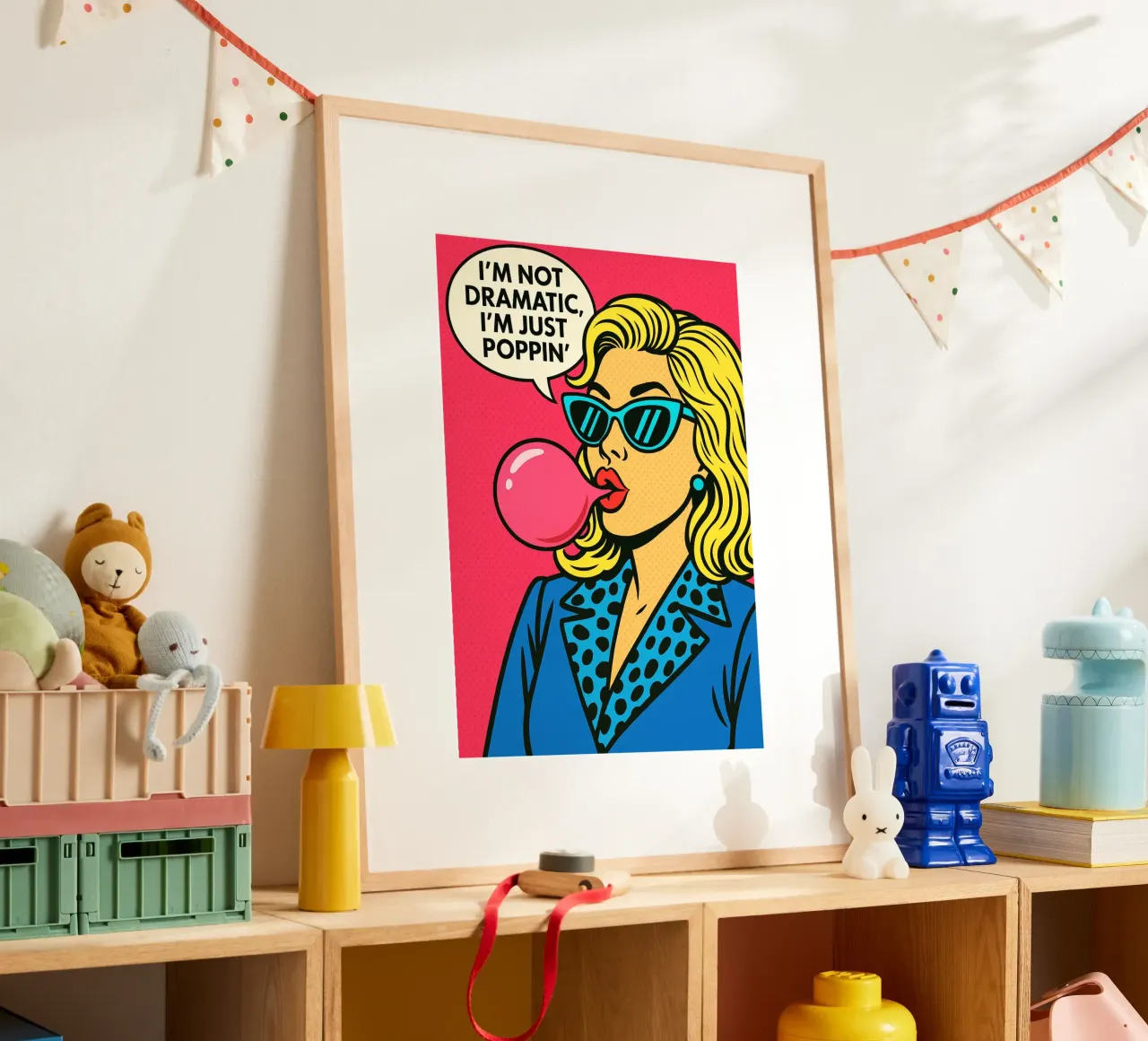 Le donne non sono drammatiche, sono solo un poppin poster con telaio in legno da kadilans