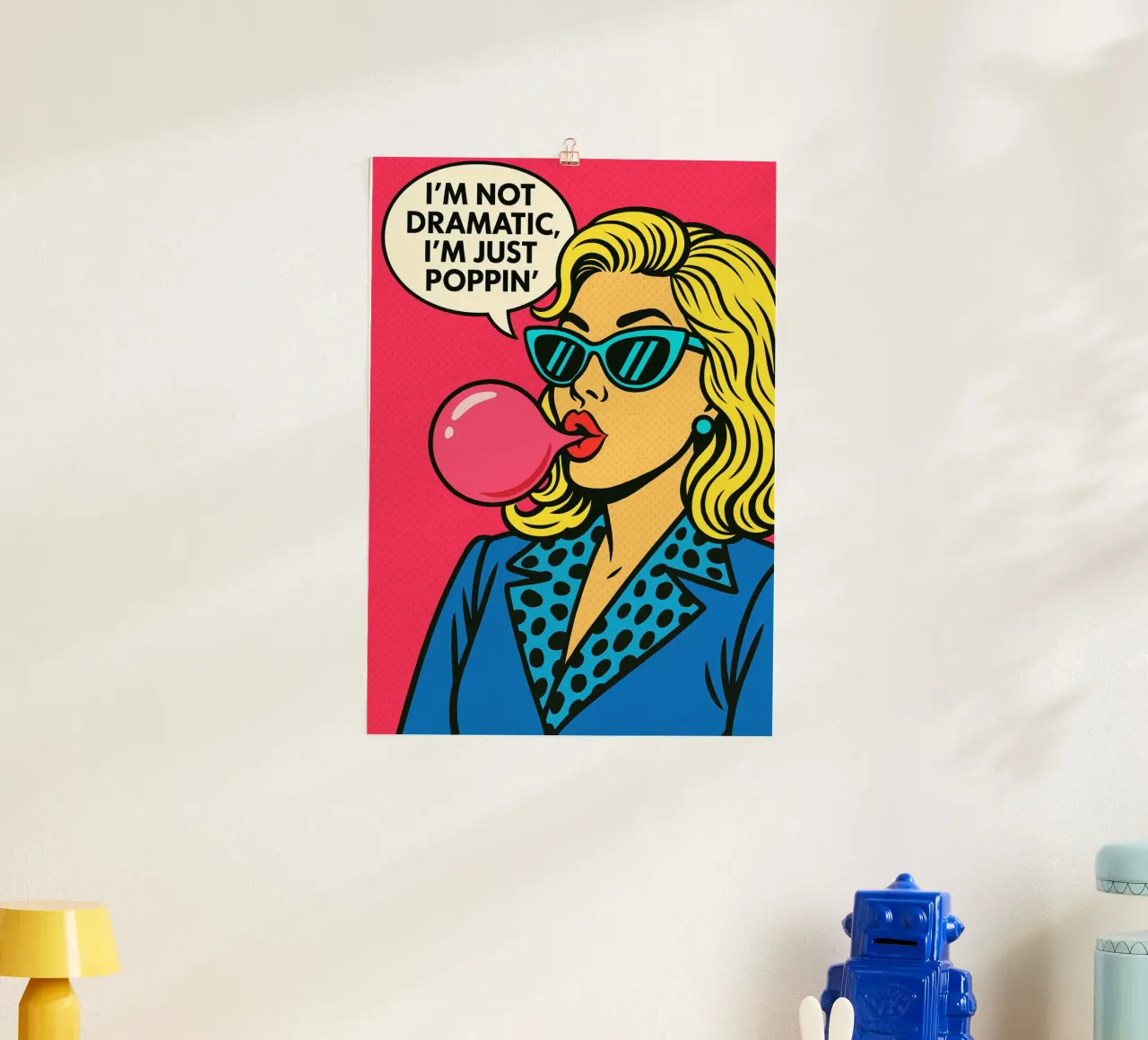 Le donne non sono drammatiche, sono solo un poppin poster con telaio in legno da kadilans