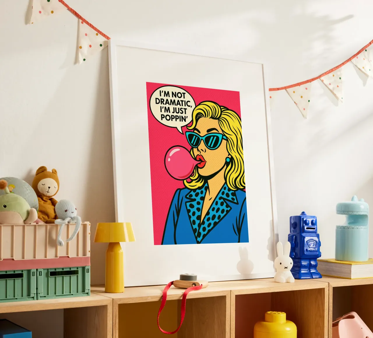 Le donne non sono drammatiche, sono solo un poppin poster con telaio in legno da kadilans
