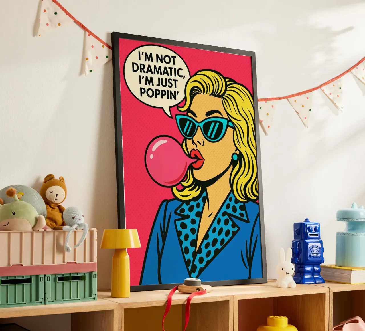 Le donne non sono drammatiche, sono solo un poppin poster con telaio in legno da kadilans