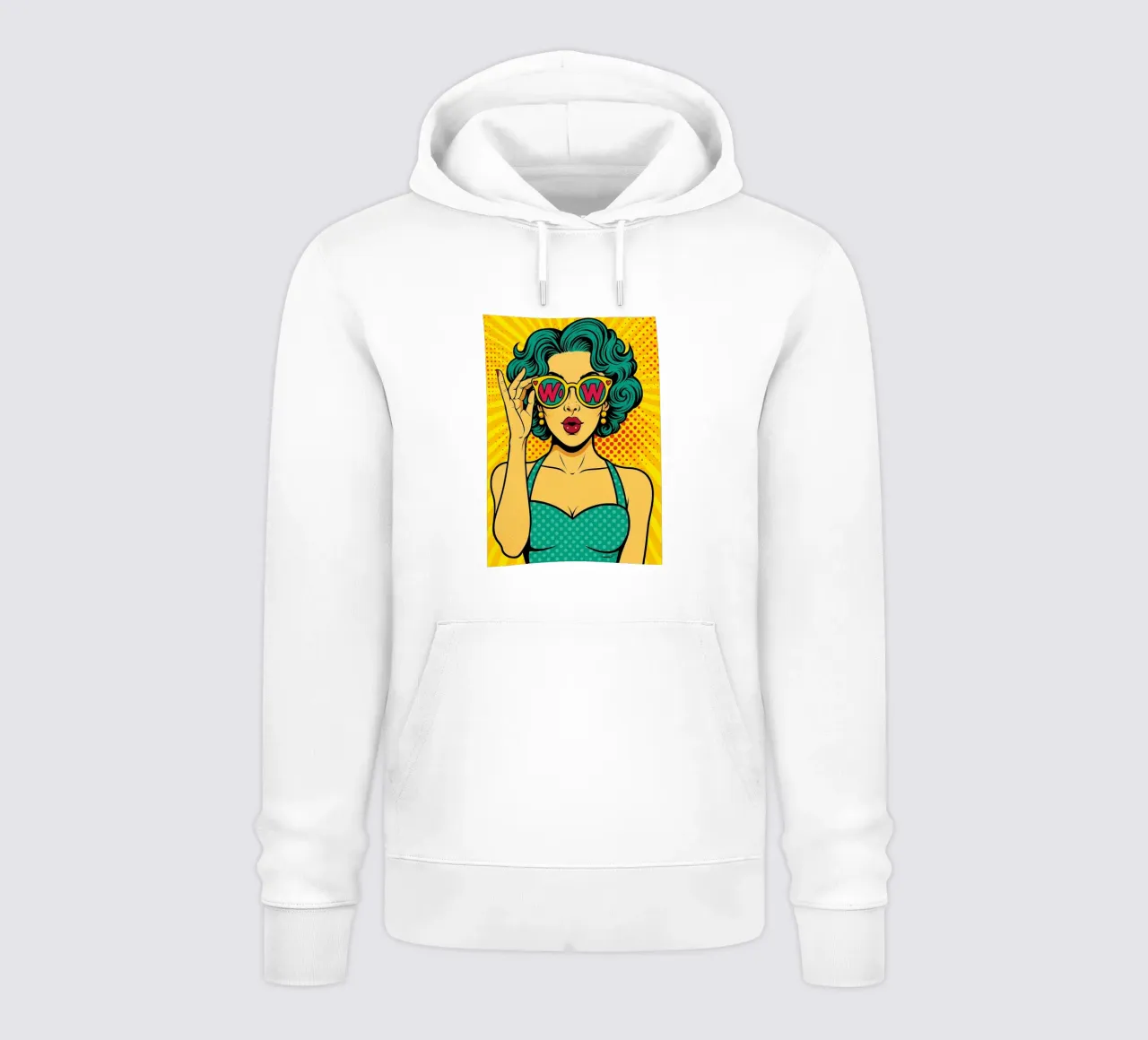 donne retro popart felpa con cappuccio da kadilans