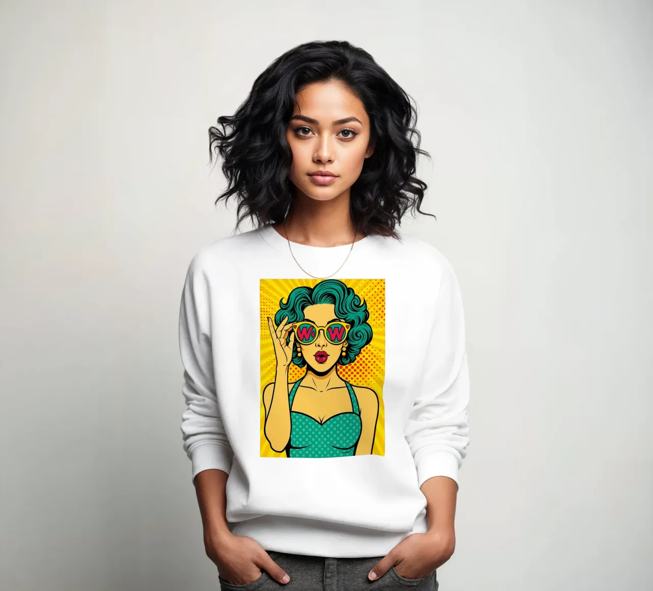donne retro popart felpa da kadilans