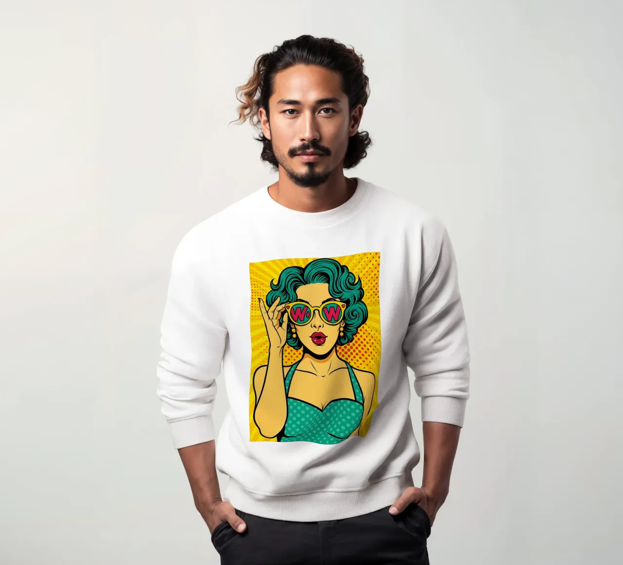 donne retro popart felpa da kadilans