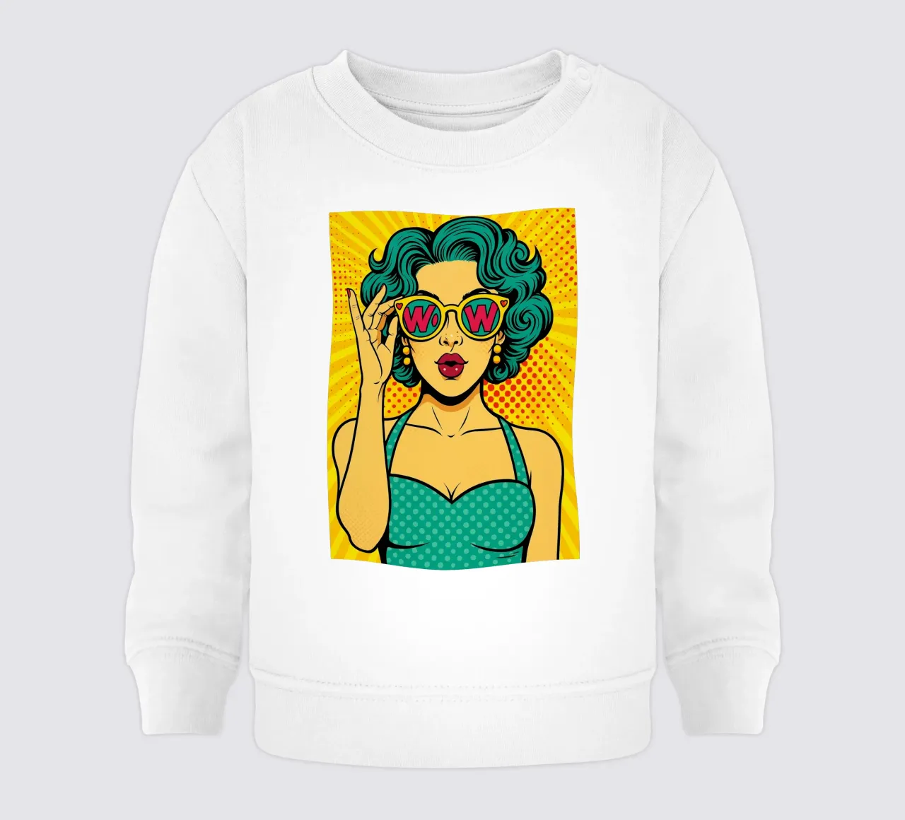 donne retro popart felpa neonato da kadilans