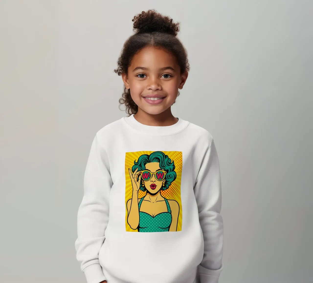 donne retro popart felpa bambino da kadilans