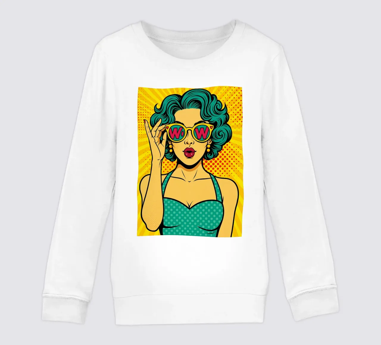 donne retro popart felpa bambino da kadilans