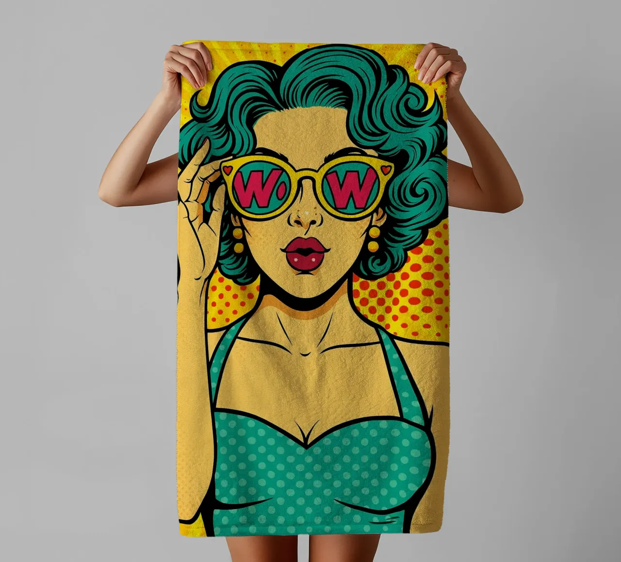 donne retro popart asciugamano da bagno da kadilans