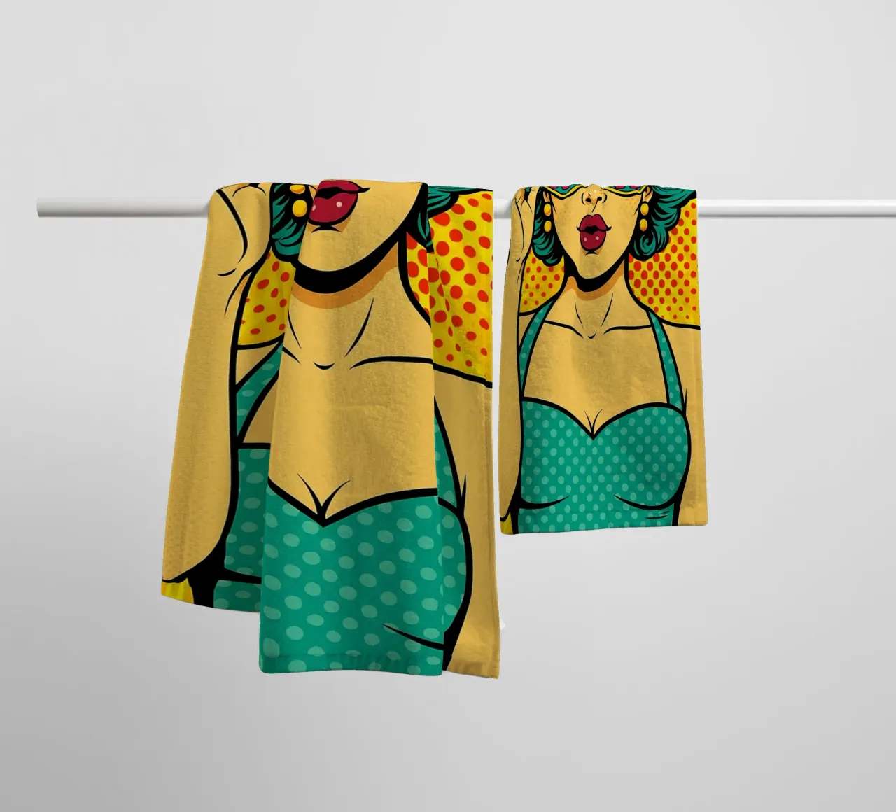 donne retro popart asciugamano da bagno da kadilans