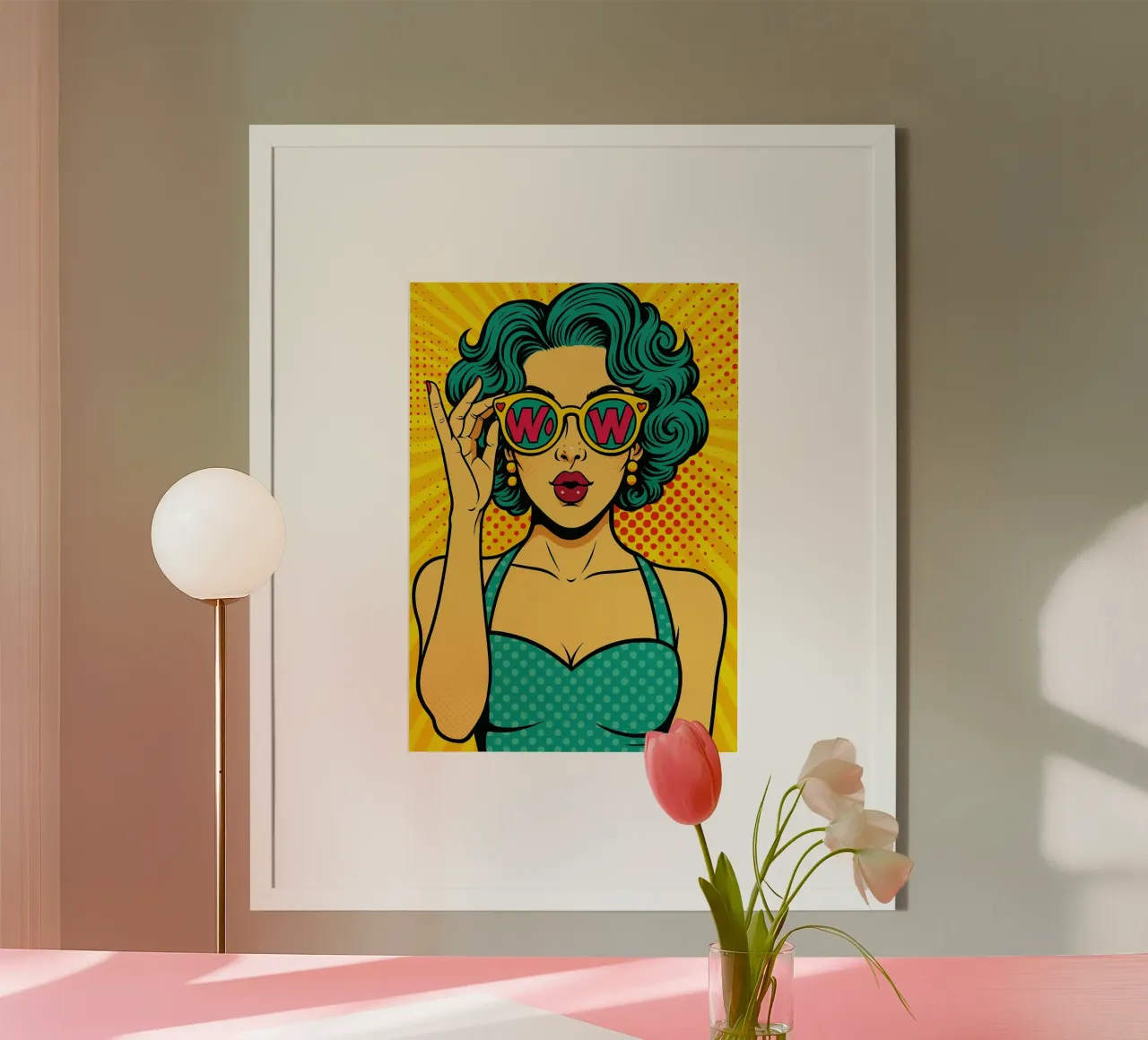 donne retro popart poster con telaio in plastica da kadilans