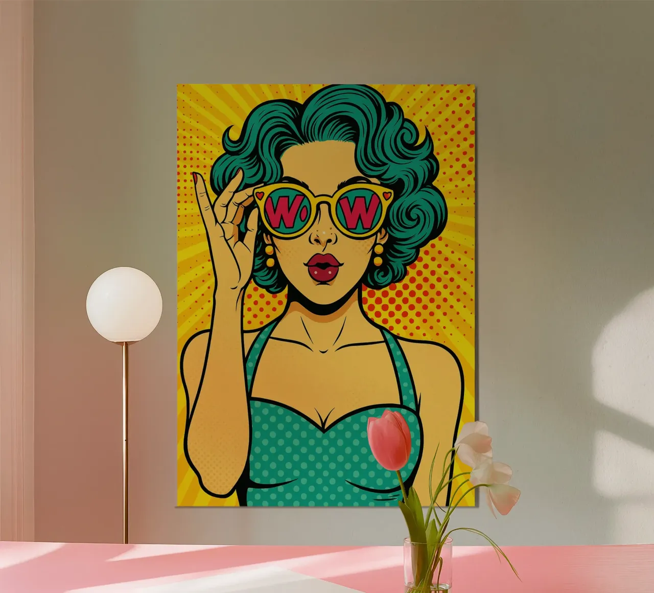 donne retro popart poster con telaio in plastica da kadilans