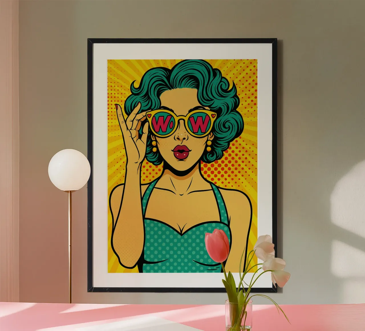 donne retro popart poster con telaio in plastica da kadilans
