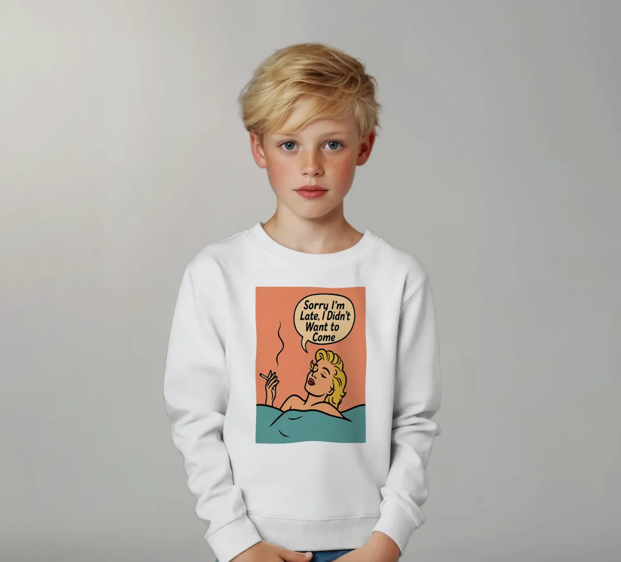 donne retro popart felpa bambino da kadilans