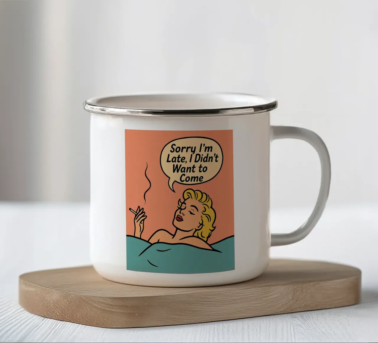 donne retro popart tazza in smalto da kadilans