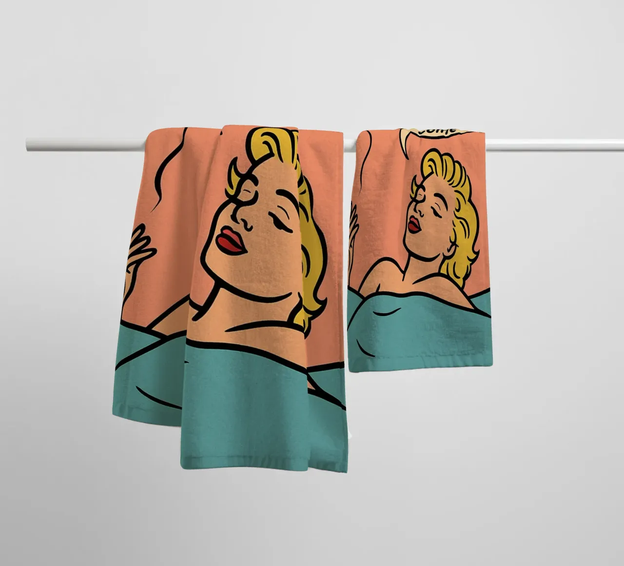 donne retro popart asciugamano da bagno da kadilans