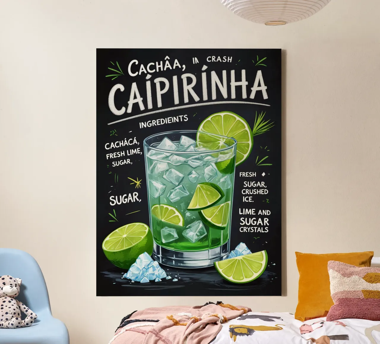 Caipirinha Cocktail canvas met Baklijst van Jeff Studio
