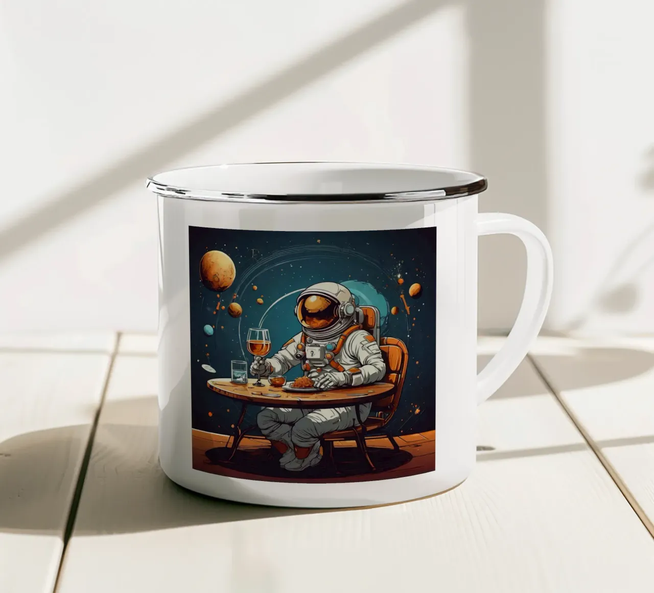 Astronauta della tavola calda tazza in smalto da Delaney Okuneva