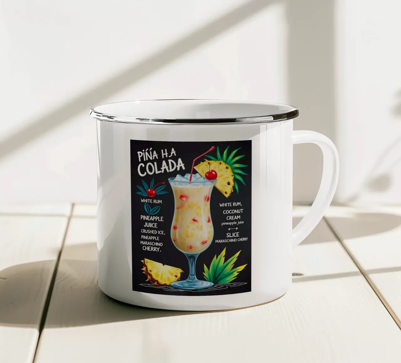 Pina Colada Cocktail tazza in smalto da Jeff Studio