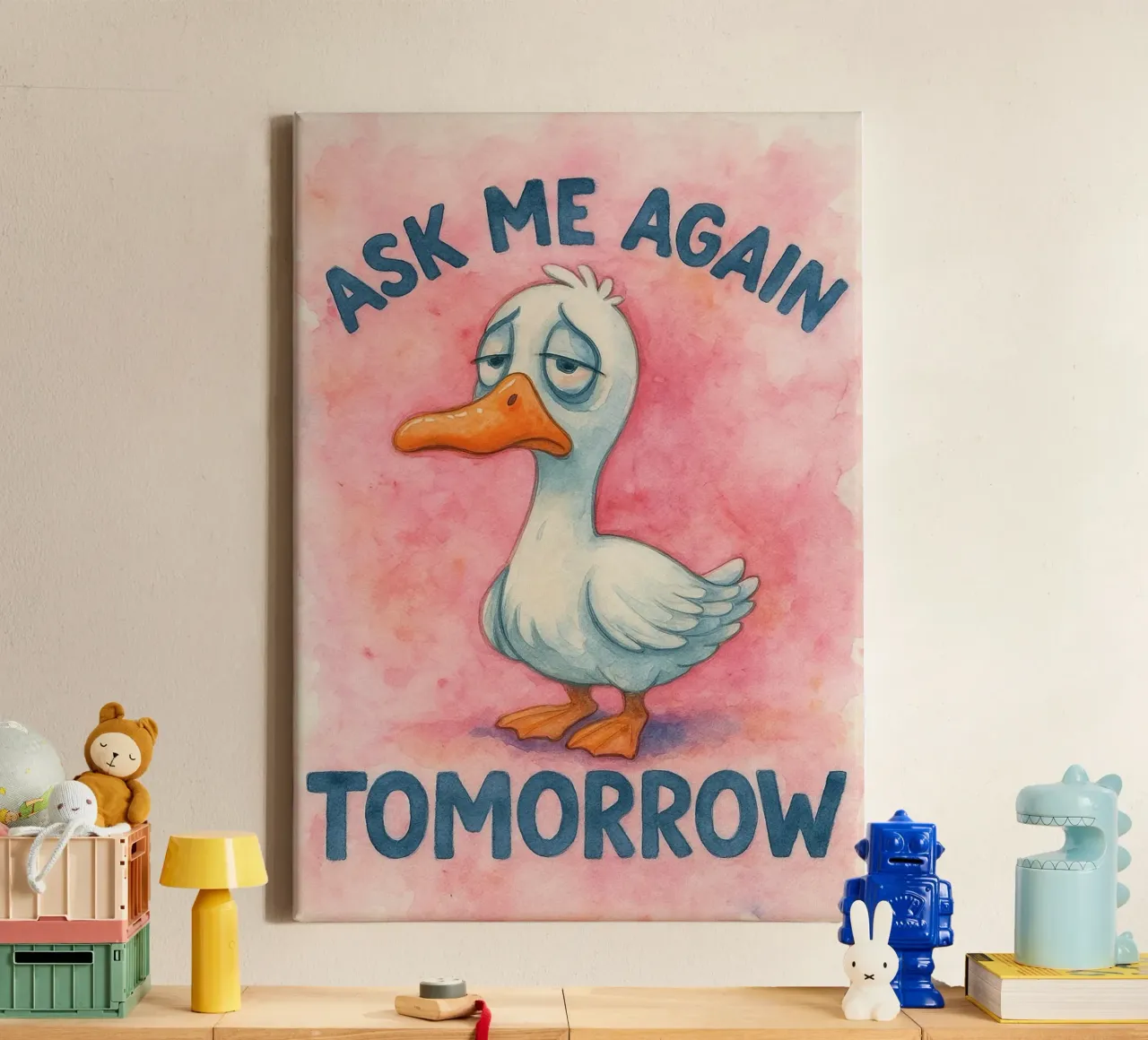 chiedetemi di nuovo domani oca tela da wadasx