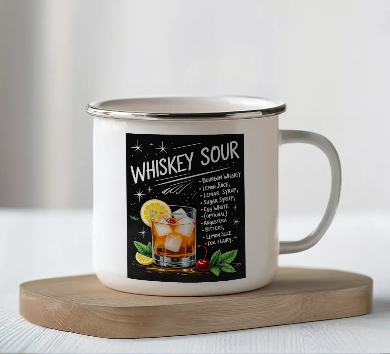 Whiskey Sour Cocktail tazza in smalto da Jeff Studio