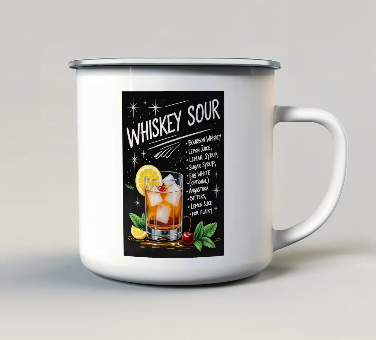 Whiskey Sour Cocktail tazza in smalto da Jeff Studio