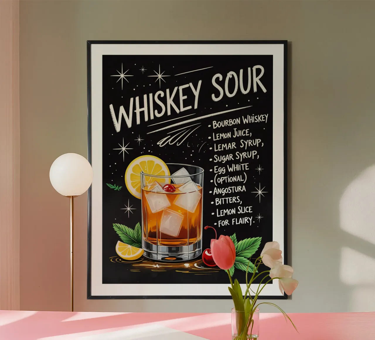 Whiskey Sour Cocktail poster da Jeff Studio