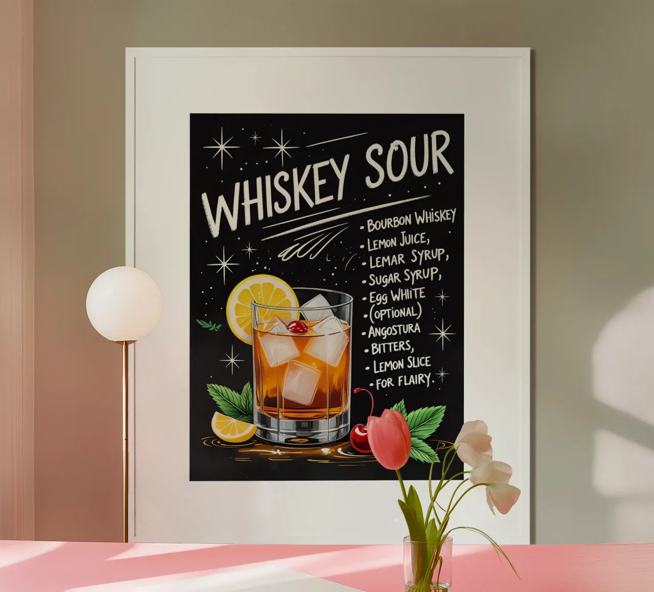 Whiskey Sour Cocktail poster da Jeff Studio